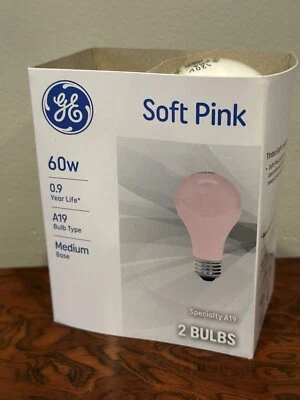 GE Specialty - 60w - “Pink” - Light Bulb - 1 Pack/2 Bulbs - Discontinued