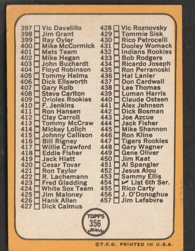 1968 Topps Baseball Cards Scegli una carta a scelta 295-660 EX X-MT 1/25 Set Break - Foto 113 di 490