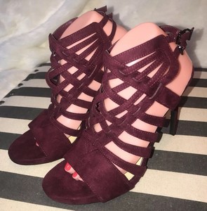 wine strappy heels