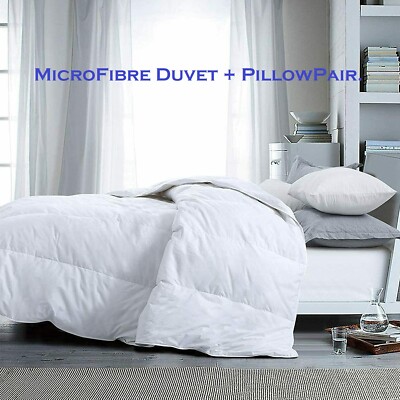 LUXURY MICROFIBRE DUVET EXTRA SOFT LIKE DOWN QUILT SINGLE DOUBLE KING ALL  SEASON UK