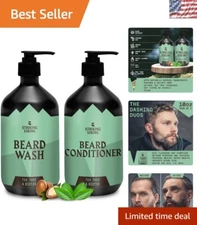 Complete Beard Care Set: Tea Tree & Biotin Wash and Conditioner for All Types