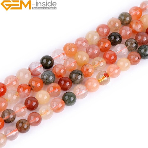 Multi-Color Rutilated Quartz Round Natural Stone Beads For Jewelry Making 15" - Picture 14 of 28