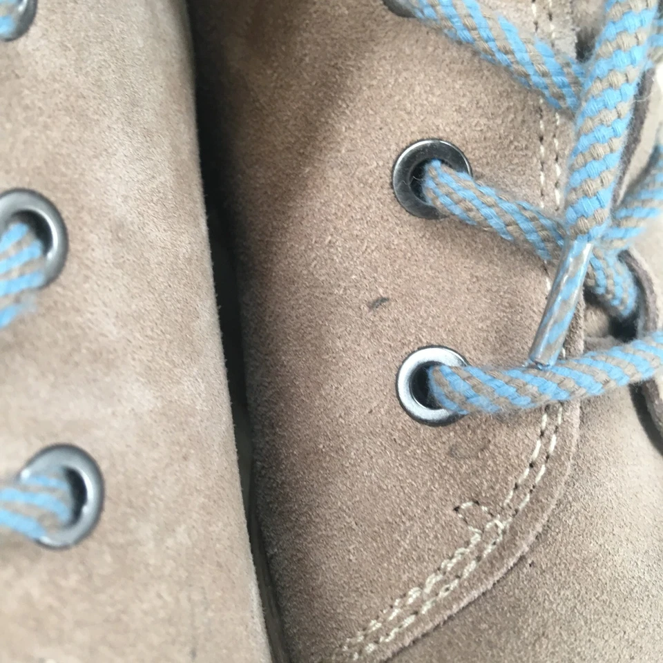 Anne Klein Boots Womens 11 M Langstyn Shearling Beige Leather Lace Up Ankle Top - Image 4 of 4