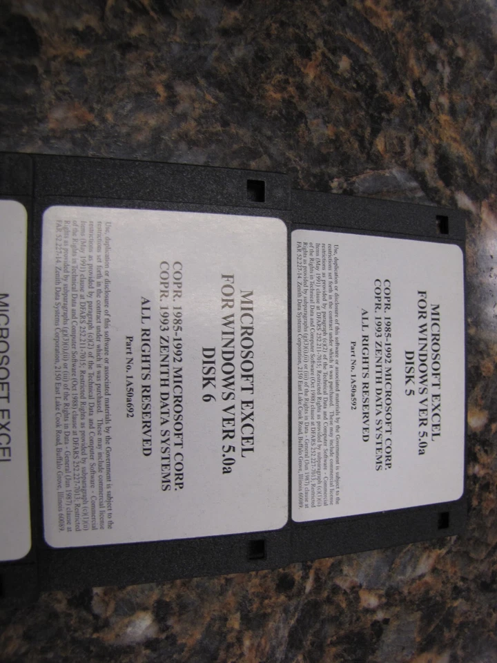 Lot of (9) Vintage Microsoft Excel for Windows Ver 5.0a 3.5" Disks - MB7 - Image 4 of 4