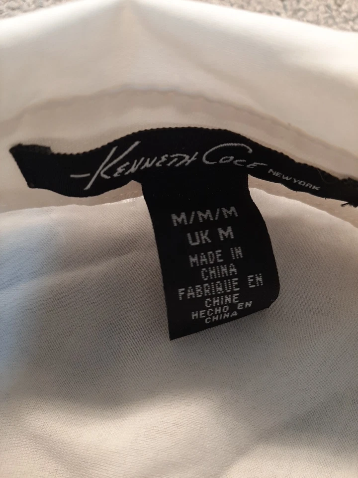 Blusa mujer KENNETH COLE REACTION abotonada mediana M manga larga blanco transparente Foto 2 de 4