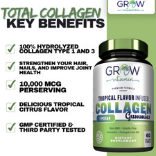 Collagen Vitamin Gummies for Hair Skin  Nails, 1 Premium Collagen Supplement