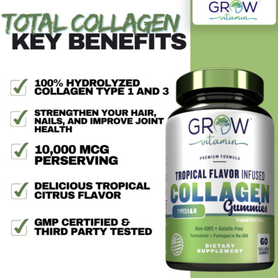 Collagen Vitamin Gummies for Hair Skin & Nails, #1 Premium Collagen Supplement
