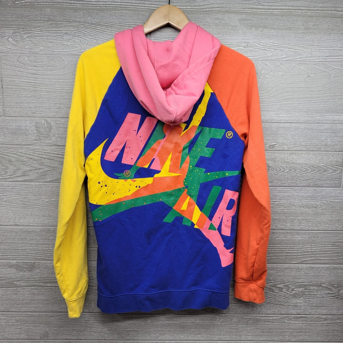 Nike Jordan Air Retro Color Block Full Zip Hoodie Sweatshirt Size
