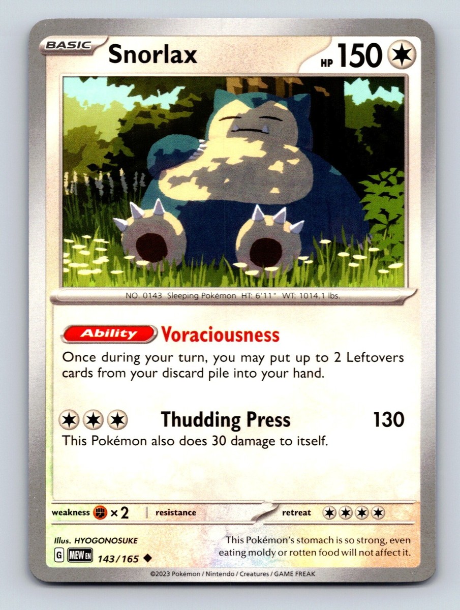 Snorlax HP 150 Voraciousness Ability Sturdy Rarity Calm Green