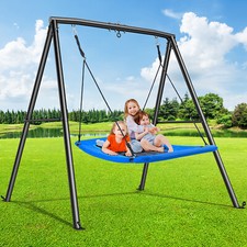 440lb Metal Swing Set w/60" Platform Tree Swing Heavy-Duty Frame for Kids Adult