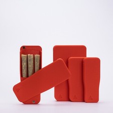 Pre-Rolls Case, Magnetic Cigarette Crush Proof Holder for Cones, Red Large