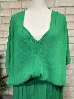 New Nina Leonard Full Length Dress Bright Green Large Double Layer Top Two Slits | eBay New Nina Leonard Full Length Dress Bright Green Large Double Layer Top Two Slits | eBay