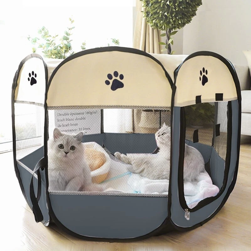 Cat Tent House Portable Folding Cage For Indoor and Outdoor Travel - Image 2 of 4