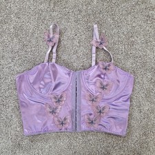 Tank Top Corset Top Stain Butterflys Crop Hook Fairy Bustier Women Medium