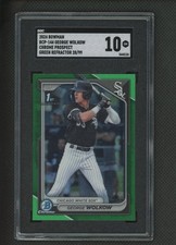 2024 Bowman Chrome Prospects Green Refractor 28/99 George Wolkow RC SGC 10