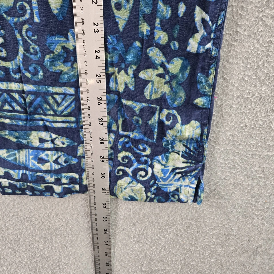 Island Shores Hombres Camisa Abotonada XXL Azul Seda Floral Camisa Hawaiana Foto 4 de 4