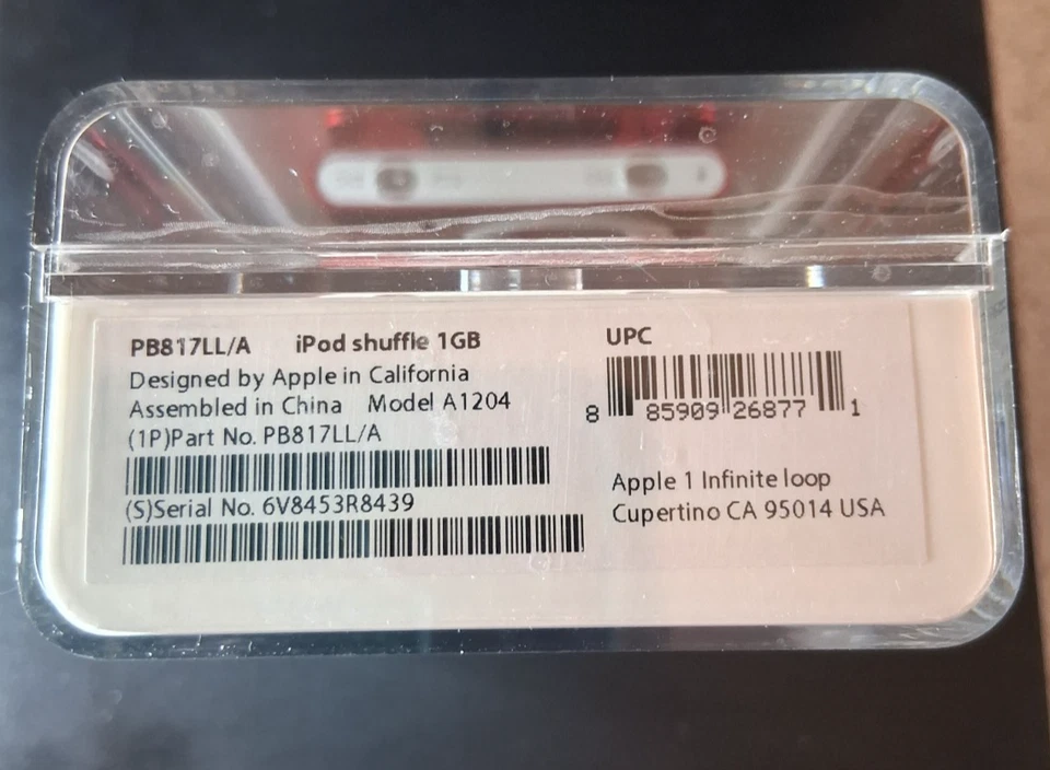 SEALED Apple iPod Shuffle 2nd Gen Red, 1GB -MODEL A1204 -NEW IN BOX! - Image 3 of 4