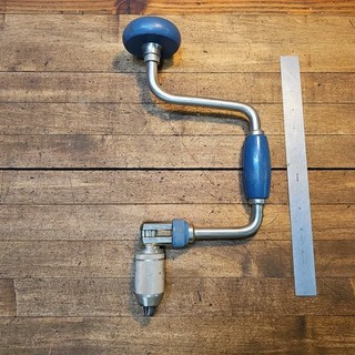 Vintage Auger Swing Drill Brace #1255T • Woodworking Tools 10" Swing ☆ USA