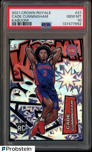 2021-22 Panini Crown Royale KABOOM! #21 Cade Cunningham RC Rookie SSP PSA 10