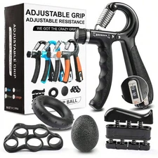 5pcs Grip Strength Trainer Kit With Counter Hand Grip Finger Exerciser Set