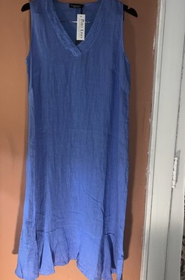 Francesca Bettini Capped Short Sleeve 100% Linen Italy Slip lightweight Medium