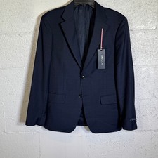 Tommy Hilfiger Men's Modern Stretch Wool Blend Plaid Suit Jacket blue, 36R 450