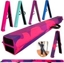 MARFULA 6 FT Folding Foam Balance Beam Extra Firm Suede, Anti-Slip, Carry Bag,