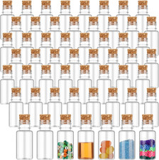 100 Packs 10Ml Mini Plastic Bottles with Corks Stoppers Small Potion Bottles Tin