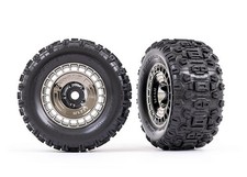 Traxxas 1/10 E-Revo VXL  3.8" Tires  Wheels, Black Chrome  9572T