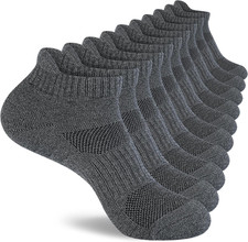 Mens Cotton Ankle Socks, Athletic Cushioned Performance Running Moisture Wicking