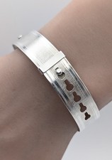 Vintage Fidelity England 925 Sterling Silver Engraved Adjustable Buckle Bangle 