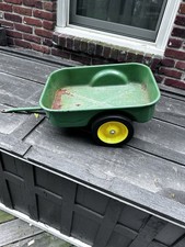 JOHN DEERE - PEDAL TRACTOR PRESSED STEEL WAGON. Only - CART - TRAILER - VINTAGE