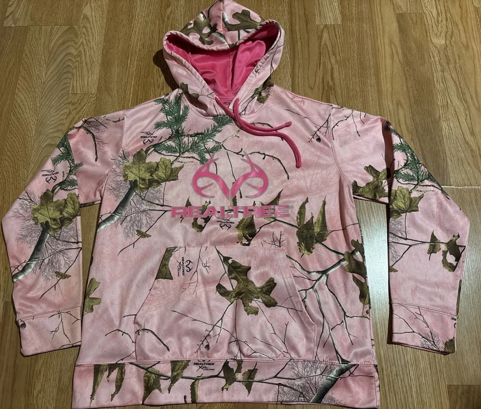 Sudadera con Capucha RealTree Xtra Colores Rosa Camuflaje Polar Cordón Para Mujer Talla XL (16-18) Foto 2 de 4