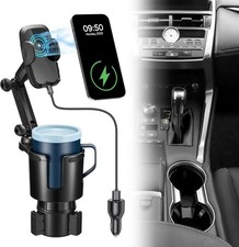 Cup Holder Phone Charger 15W Fast Charging Auto Clamping Phone Holder for Cup