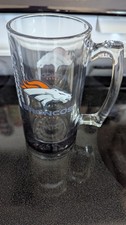 New Large Broncos NFL Football Beer Mug Stein Clear Glass 24 oz with Handle