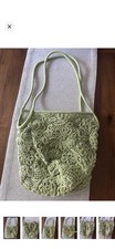 ZARA Green crochet Bag, Solid Interior With D...
