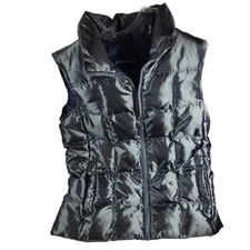 LANDS' END SMALL  (6-8) Slate Shimmer 600 Fill Power Down Vest