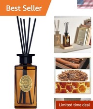6.3 oz Large Reed Diffuser Set  Tobacco Teakwood Scent Oil Diffuser with Sti...