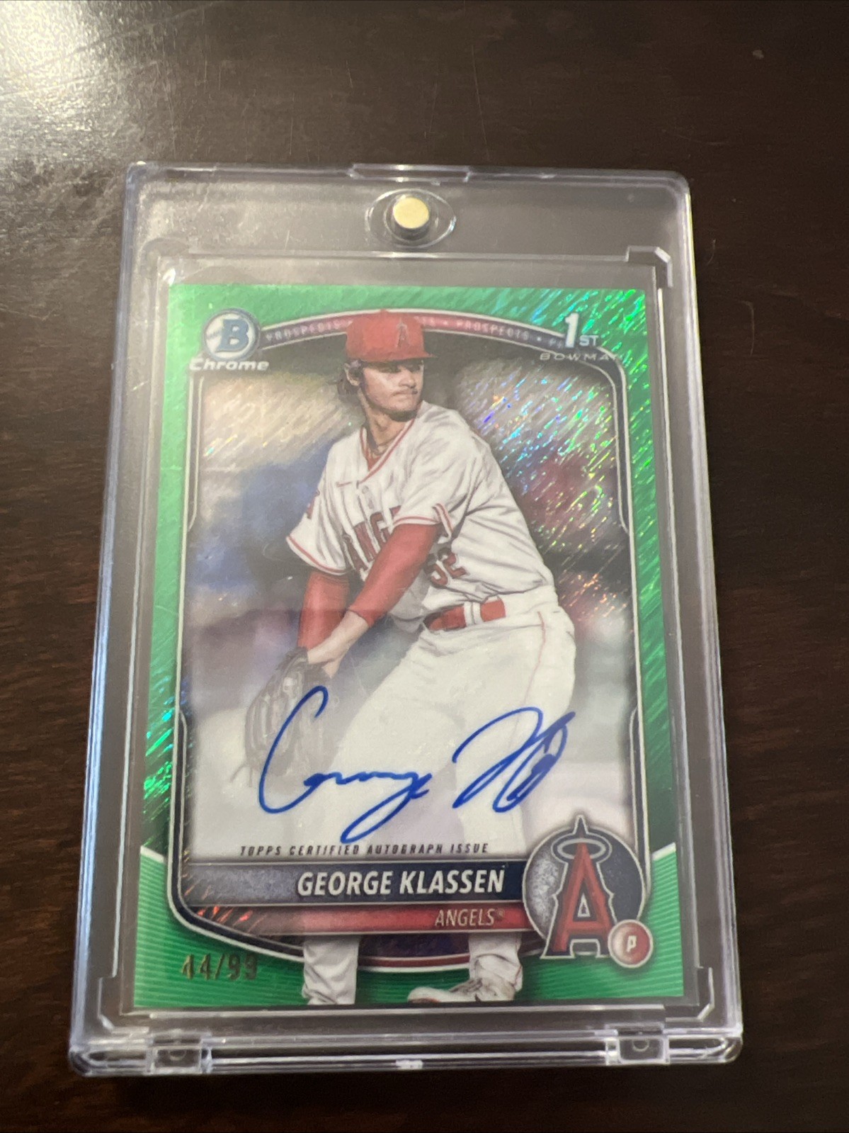 2025 Bowman Chrome Prospects Green Shimmer Auto /99 GEORGE KLASSEN #CPA-GK (RC)