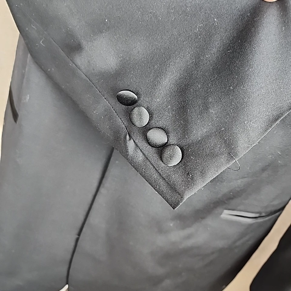 Hugo Boss Hombre Traje Blazer Chaqueta 44R Negro 100% Lana Virgen Super 100 Foto 4 de 4