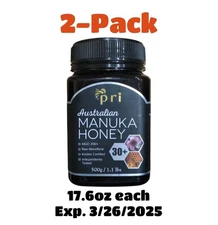 PRI MANUKA HONEY 2 PACK MGO 200+ RAW 30+ 1.1Lb 500g Kosher Expiration 3/26/2025