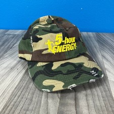 5-Hour Energy Hat Men's Adjustable Strapback Camo Distressed Cap