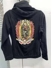 Sourpuss Lady Of Roller Derby Tattoo Embroidered Roses Sweatshirt Womens Small