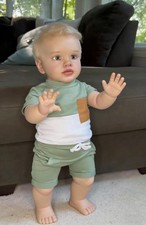 26" Lifelike Reborn Baby Dolls Boy Soft Vinyl Cloth Body Realistic Toddler Doll