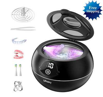 45kHz Ultrasonic UV Cleaner for Dentures, Aligners, Retainers & Jewelry