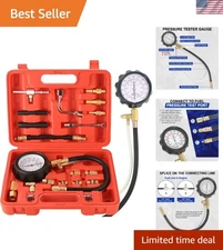 Auto Fuel Injection Pump Pressure Tester Gauge Kit - Reliable 0-140 PSI Readings