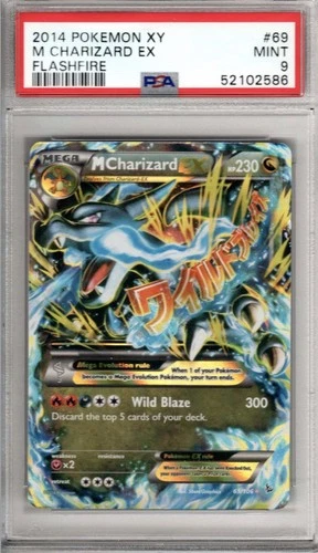 2014 POKEMON XY FLASHFIRE #69/106 M CHARIZARD EX PSA 9