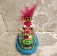 Russ Troll On The Go Bumper Car Works Pink Hair Vtg 