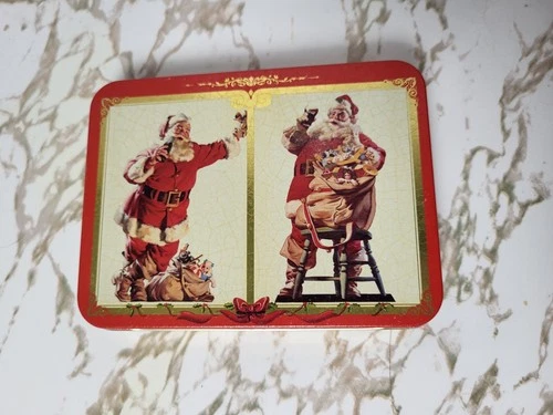 Coca Cola Coke Santa Tin Playing Cards Poker Vintage 1994 Santa 2 Sealed Decks