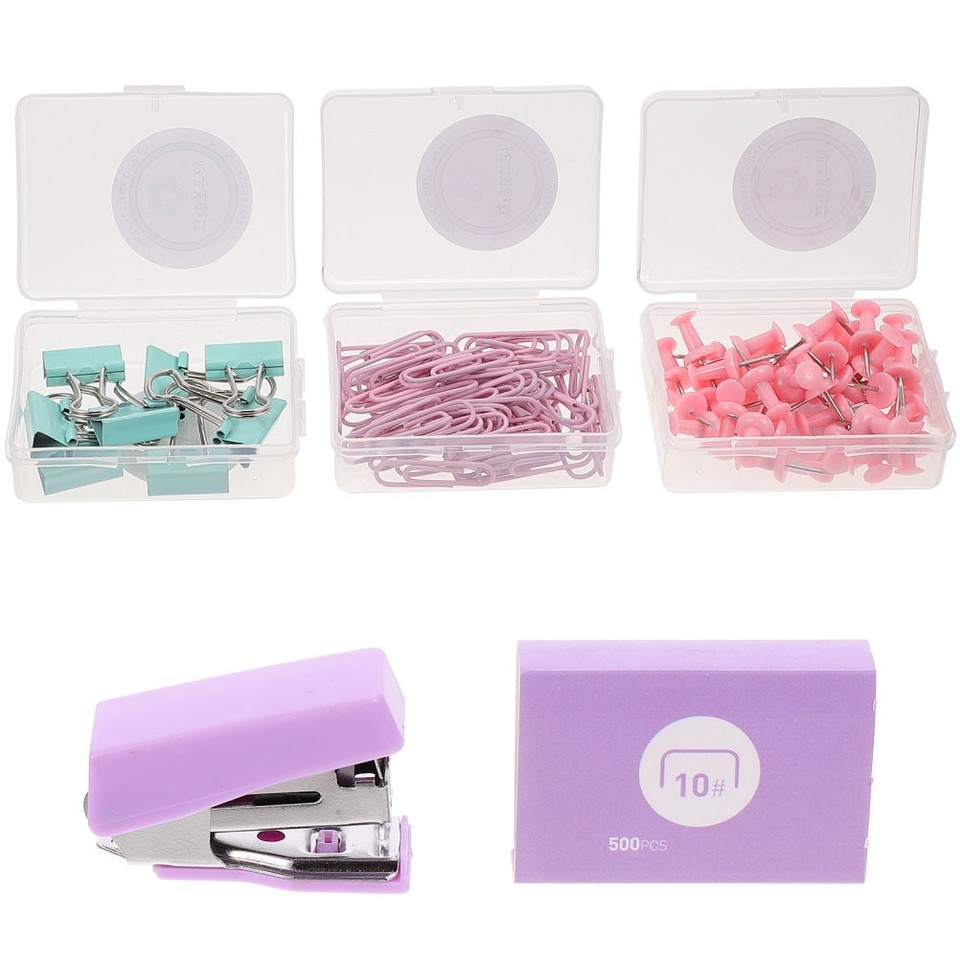 6 Sets Paper Clip Bookmark Binder Clips Small File Binding Stapler ...
